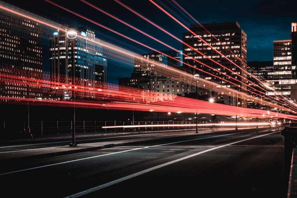 city street at night