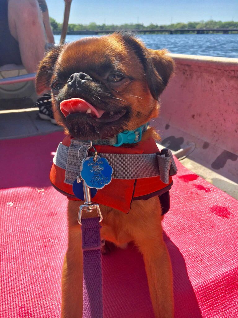 Oliver, rocking a canoe in style.