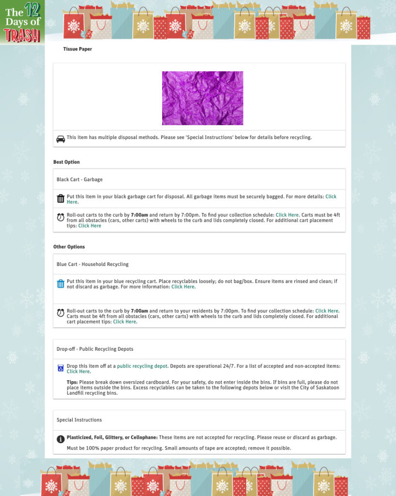 12 Days of Trash - The Last 4 Days 1 Tissue Paper