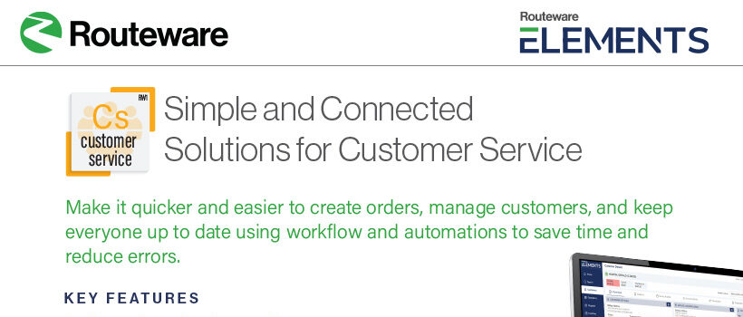 Routeware Elements One Pager CustomerService FactSheet