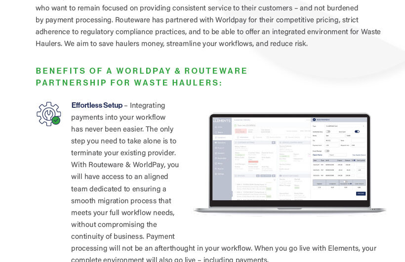 Routeware Payments FactSheet