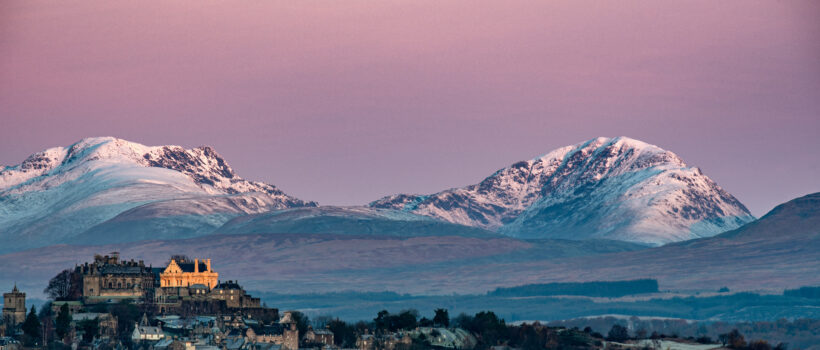 Stirling, Scotland with mountains in background